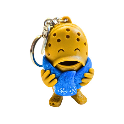 CROCS Croslite Guy, cozy crocs keychain with blue wool scarf very rare