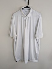 Johnnie-O Polo Shirt Men's Extra Large White Short Sleeve Stretch Golf Striped