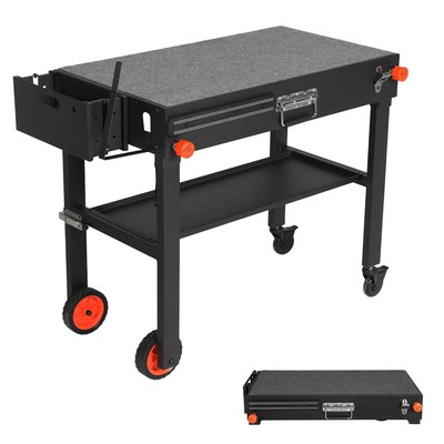 Outdoor Portable Grill Table Stand - Folding Prep Stand for 17'' or 22'' Blacks...