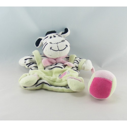 Doudou plat marionnette zèbre