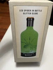 Cracker Barrel Halloween LED Spider In Bottle Glitter Globe