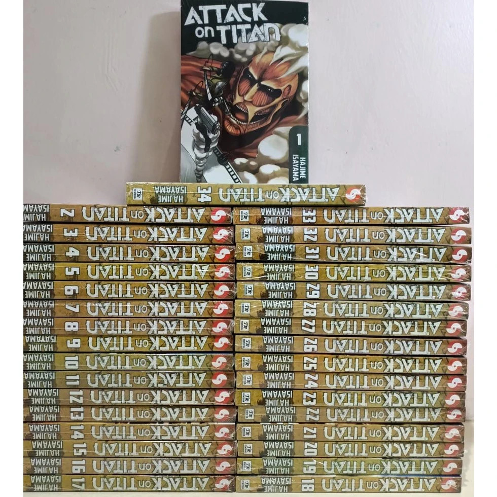 Attack On Titan JUEGO COMPLETO Vol 1-34 (Fin) Hajime Isayama Manga Versión en Inglés Cómic