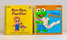 Vintage Jim Henson Muppet Babies Board Books Lot of 2 Potty Pacifier Golden VTG