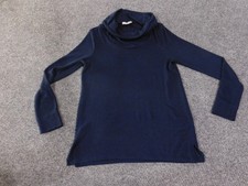 LOFT Outlet Sweater Womens XS Navy Cowl Neck Long Sleeve Rayon Blend Pullover