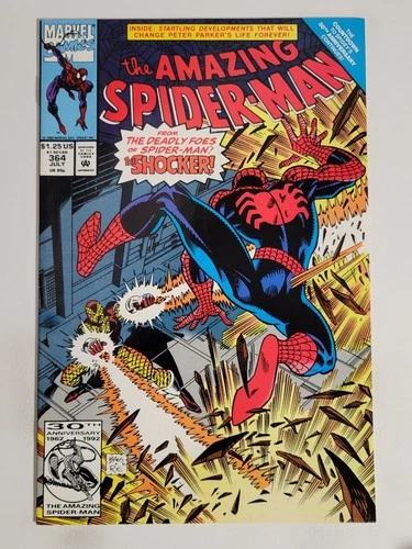 Amazing Spider-Man #364 Marvel 1992 VF- 7.5 Debut of Scourge's white costume