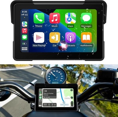 7'' Motorrad Apple CarPlay Android Auto Bildschirm Wasserdicht GPS Navigator moto