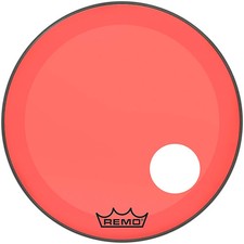 Remo Powerstroke P3 Colortone Red Resonant Bass Drum Head 5" Offset Hole 24 in.