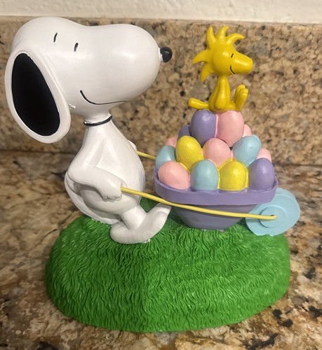 Snoopy Getting Ready PEANUTS Snoopy And Woodstock Easter Figurine- Getting Ready For An Egg ...