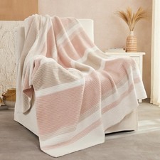 Throw Blanket, Soft Cozy Fluffy Striped Throw Blankets for Couch, Sofa, Bed, ...