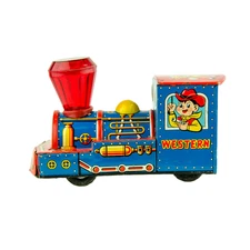 Vintage Japan Modern Toys 6" Tin Litho Western Cowboys & Indians Friction Train