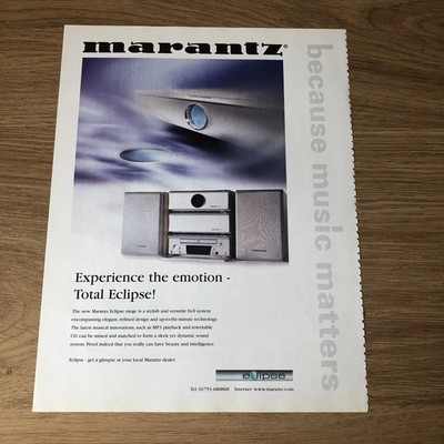 GRAM22 MAGAZINE ADVERT 11X8 THE STYLISH NEW MARANTZ ECLIPSE RANGE