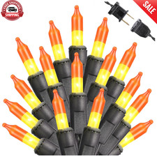 Candy Corn Halloween Lights 25Ft 100 Count Incandescent Lights UL Certified