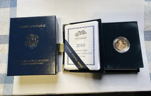 2010-W Proof $10 American Gold Eagle 1/4 oz Box OGP & COA