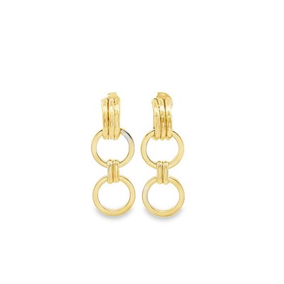 Double Circle Link Drop Earrings (K39A)