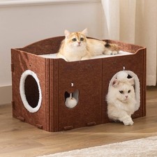 Cat House for Indoor Cats, Extra Wide Scratch Resistant Felt Cat Condo, Hidea...