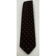 Vintage Sears Fashion Collection Men's Skinny Tie Dark Brown Geometric Pattern