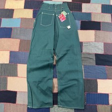 Vintage 50's Blue Gem Jeans Casual Green Baggy Pants Size 22x30