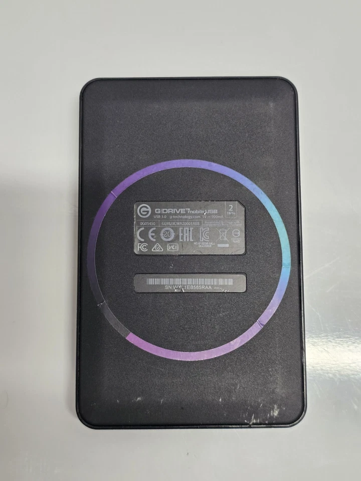 G-Drive Mobile USB 3.0 2TB External Hard Drive 0G05450 Used Black Formatted - Image 2 of 4