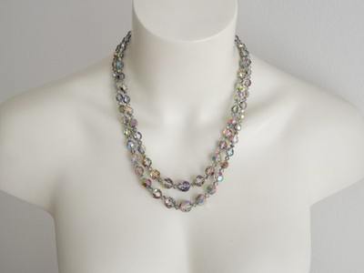 Vintage Kette Aurora Borealis 2 Rhg 77,7 g/ca.52 cm