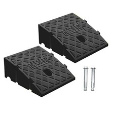 2Pack Curb Ramp Black Color with one Large Hose Hook, Portable 2.76 inch High