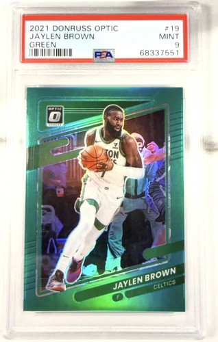 2021 Donruss Optic Jaylen Brown Green /5 PSA 9 Celtics Rare Sixers Sadly