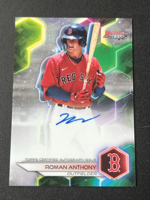 Roman Anthony 2023 Bowman Bowman's Best of 2023 Auto Refractor Red Sox