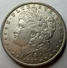 1897 Morgan Silver Dollar AU Nice Luster Better Date Philadelphia