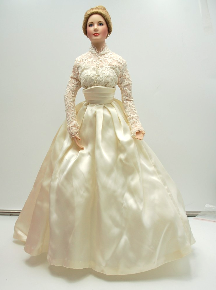 Princess Grace Kelly Wedding 16" Porcelain Doll Franklin Heirloom, No Veil  | eBay
