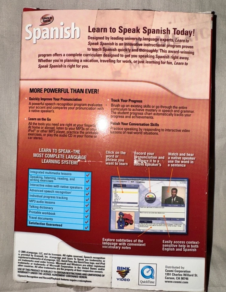 @Learn To Speak Spanish Deluxe (4 CD's, 2005) eLanguage Complete Learning System - Image 2 of 4