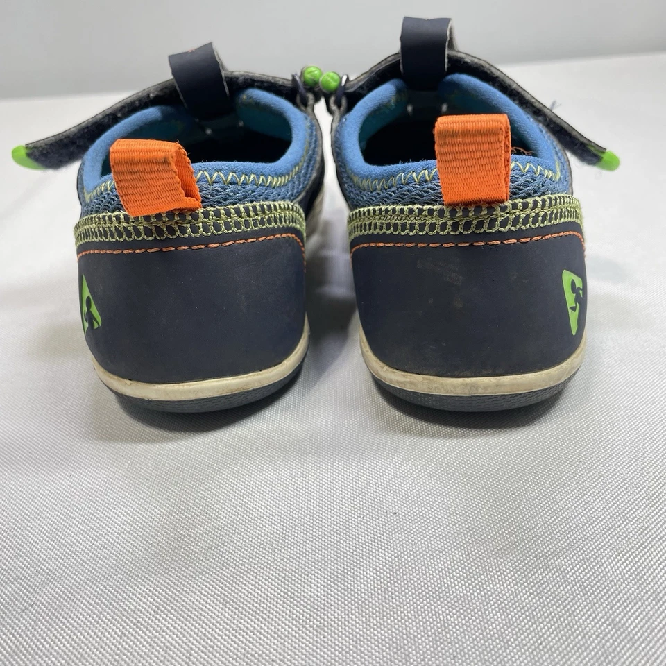 Plae Sam 2.0 Boys Sandals Size 12 Blue Hook & Loop Lightweight Shoes #106251-405 - Image 3 of 4