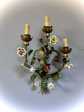 Vintage Italian Toleware 3-arm Wall Sconce