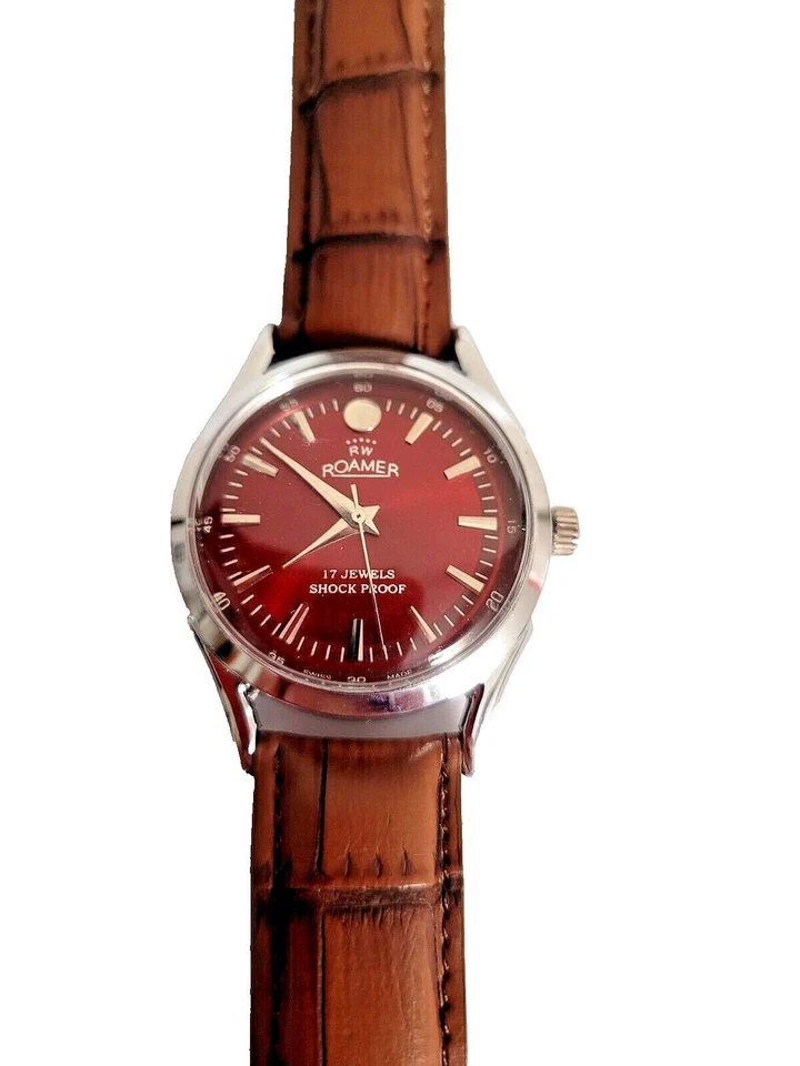 NUEVO ANTIGUO Stock Roamer AM017 Mecánico Hombre VINTAGE Reloj Suizo HERMOSO Foto 4 de 4