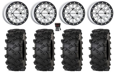 Raceline Alpha Hyper 15'' Wheels Silver 32'' Outlaw M/T Tires Pioneer 1000 / Talon