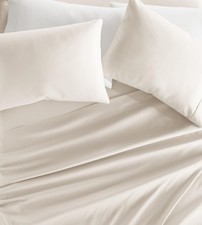 Linen Market Double-Brushed Microfiber King Sheet Set 4 Piece King, Ivory