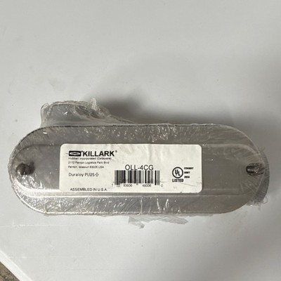 Killark OLL-4CG 4'' RMC Rigid Threaded 90° Conduit Body, Aluminum Gray