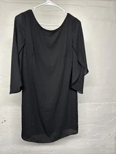 AB Studio Women’s Small Black Mid Sleeve Dress  Zip Up Back