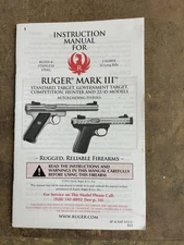 RUGER MARK III .22lr Pistol Safety and Instruction Manual