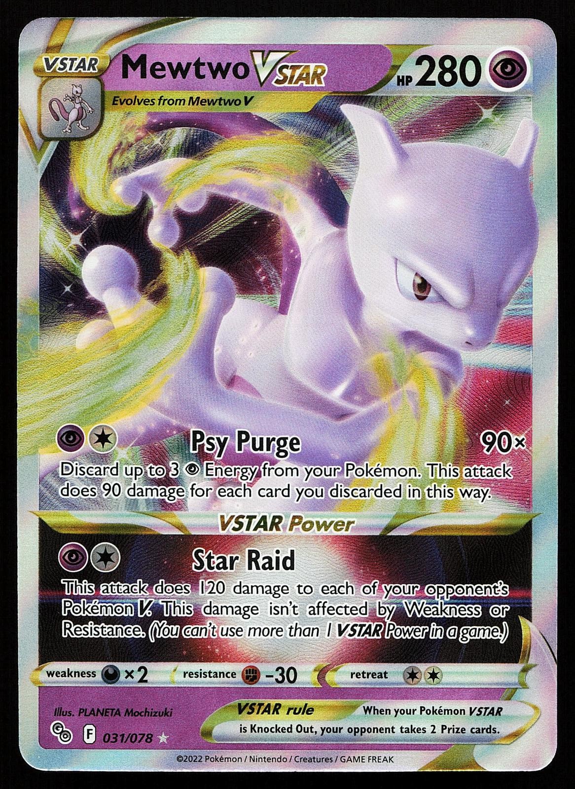 Mewtwo VSTAR 031/078 Holo Pokemon GO Pokemon Card