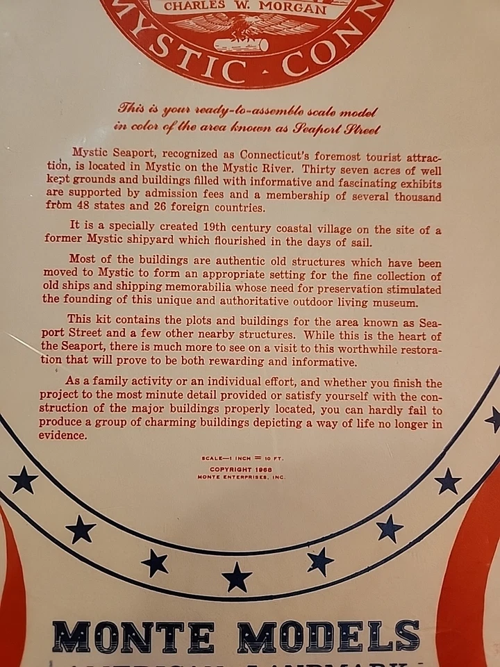 Vintage Rare Monte Models 1968 Mystic Seaport Paper Models 10 Sheets - Bild 2 von 4