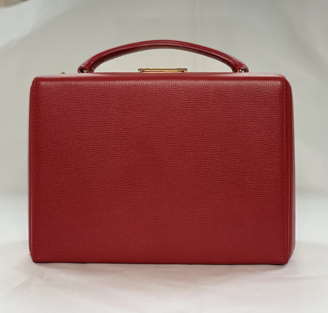 Luxury Mark Cross Red Grace Box Bag - Iconic Leather Handbag image 5