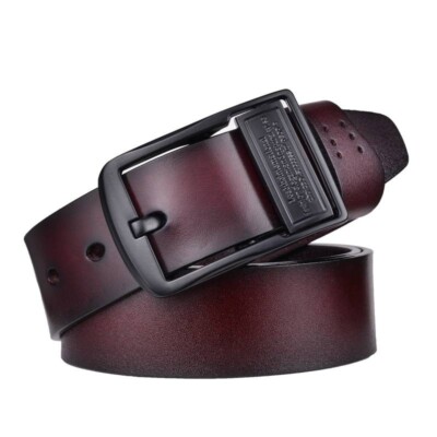 Echtleder - Herren Gürtel Schnalle Anstecknadel elegant