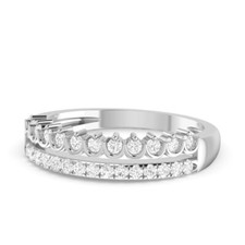 925 Sterling Silver 14k White Gold Plated Women's Ring With Moissanite