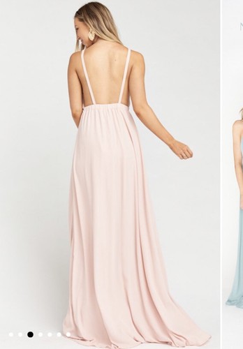 NWOT Show Me Your Mumu Amanda Maxi Dress Dusty Blush Crisp Backless Size S - Bild 3 von 8