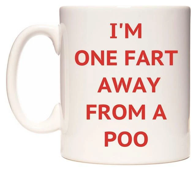 GRASSVILLAGE I'M ONE FART AWAY FROM A POO Mug Sarcastic Funny Christmas PRESENT/GIFT/MUG/CUP