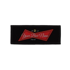 Personalisierte Schwarz-Rot Bieretikett Design Mikrofaser Bar Handtuch Man Cave