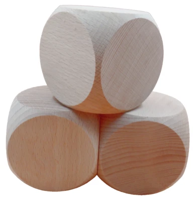 MARKENLOS XXL Würfel 6 cm Holzwürfel blanko Riesenwürfel ohne Zahlen basteln Buchenholz