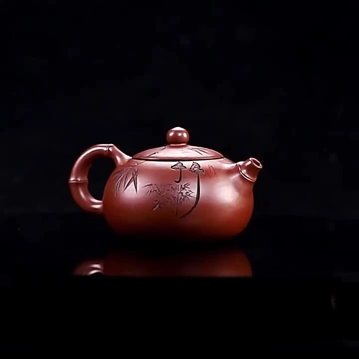 China Yixing Zisha Dicaoqing Clay Marked Tea Pot Original Ore Handmade Pot 8.8oz - Image 2 of 4