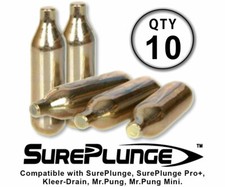 SurePlunge CO2 Refill Cartridges Qty 10 --- 10-Pack Box