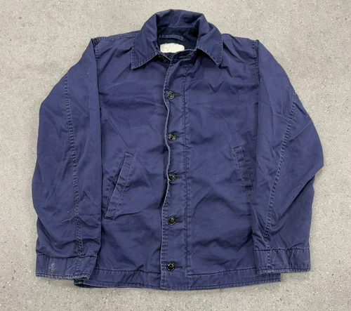 Vietnam War USN Navy N-4 Blue Deck Jacket Vintage Military Size 34 AZ1