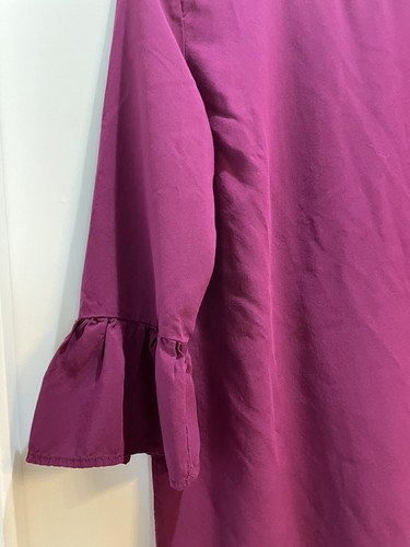 Old Navy Burgundy Round Neck Bell Sleeves Sheath Dress Large 100% Rayon - Picture 5 of 8